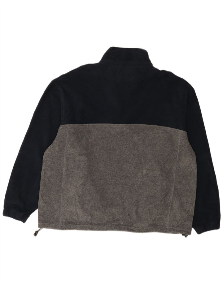 Maglione in pile da uomo Champion con zip e collo XL in poliestere color block blu navy