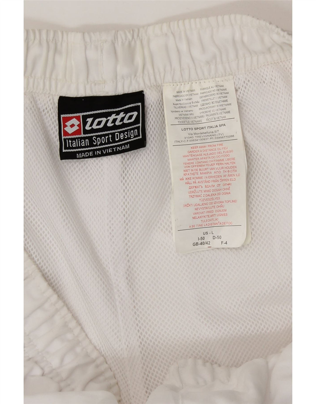 Pantaloncini sportivi da uomo Lotto UK 40/42 Large Poliestere bianco