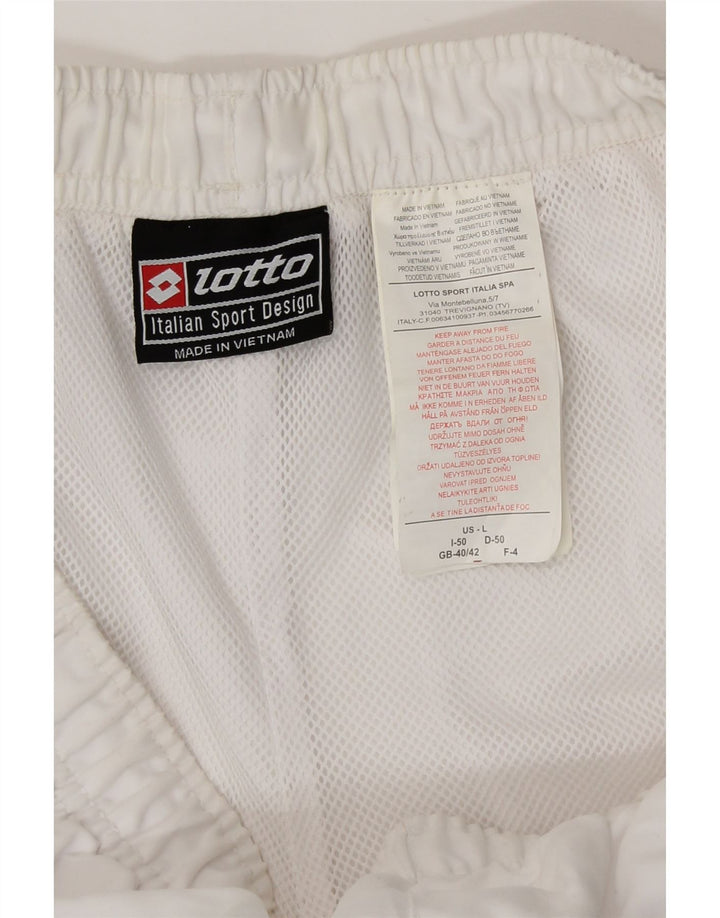 Pantaloncini sportivi da uomo Lotto UK 40/42 Large Poliestere bianco