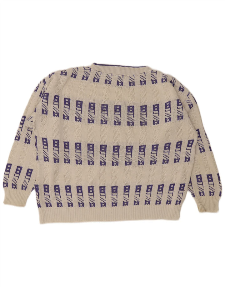Maglione maglione girocollo da uomo Eisbar XL bianco geometrico