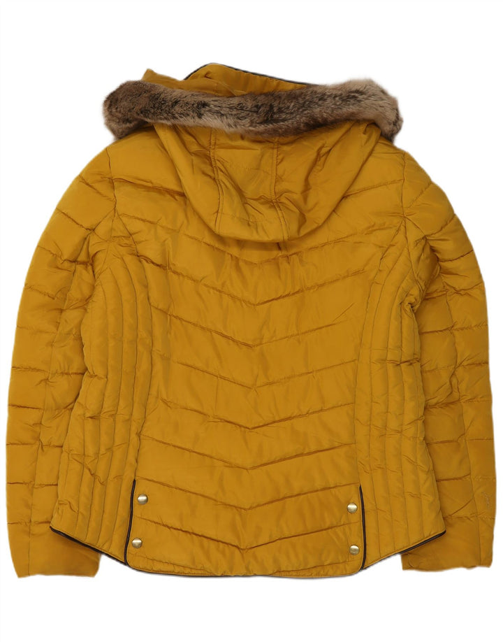 Giacca imbottita con cappuccio da donna Joules UK 18 XL poliestere giallo