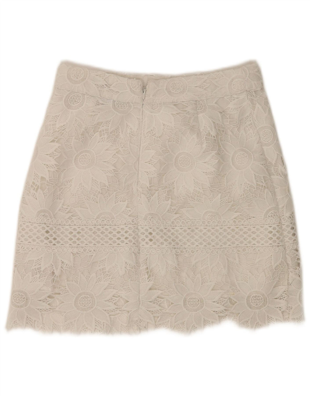 Minigonna da donna Topshop UK 8 piccola W28 poliestere floreale bianco