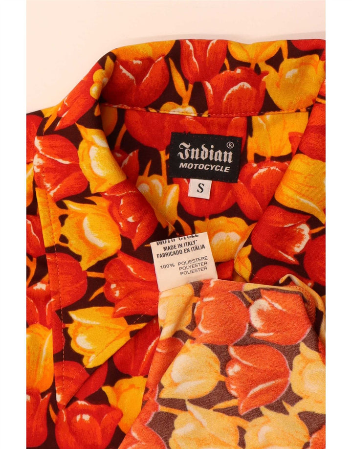 Camicia senza maniche vintage da uomo in poliestere floreale multicolore