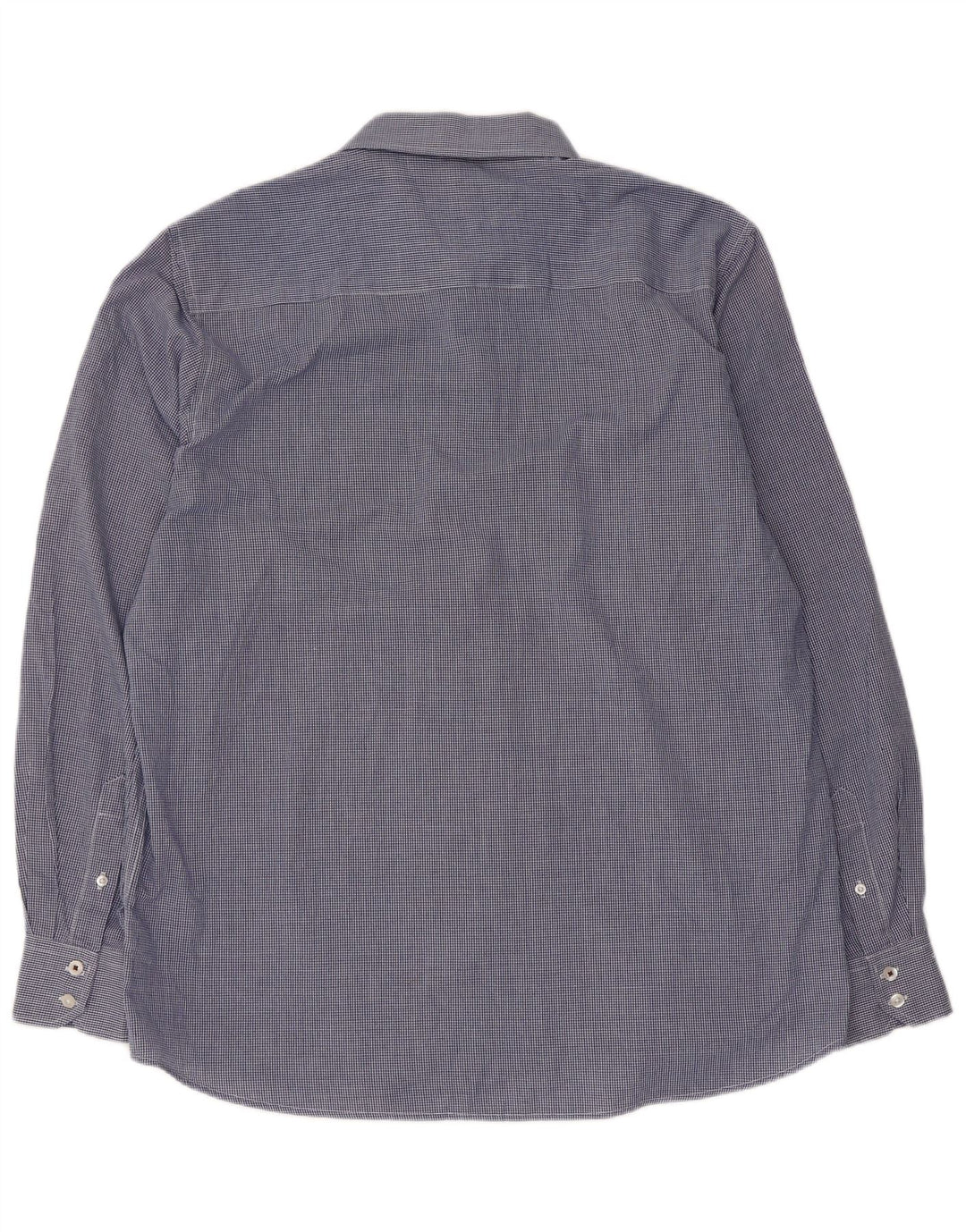 PIERRE CARDIN Camicia da uomo vestibilità regolare 2XL Poliestere a quadretti blu