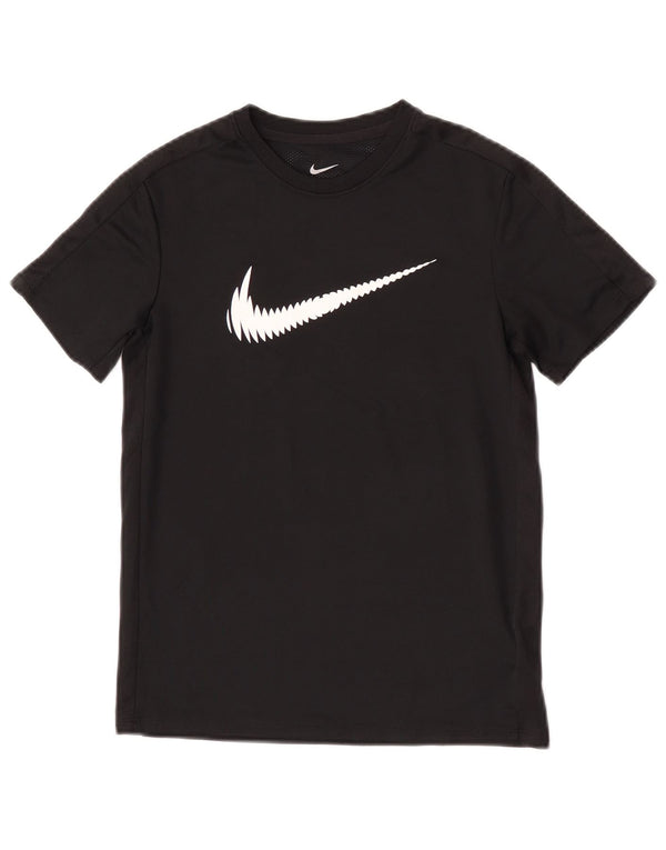 Nike Boys Dri Fit Graphic T-Shirt Top 10-11 Years Medium Black Polyester