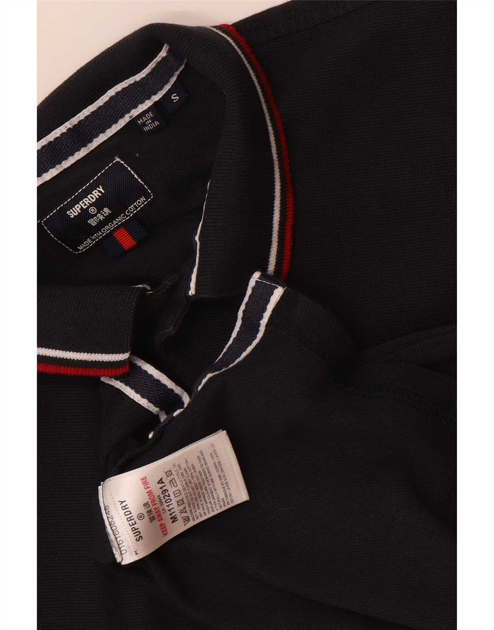 Polo da uomo Regular Fit Superdry Small in cotone blu navy