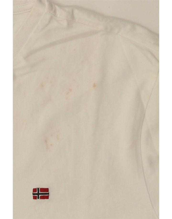 T-shirt geografica da uomo Napapijri Top in cotone bianco medio