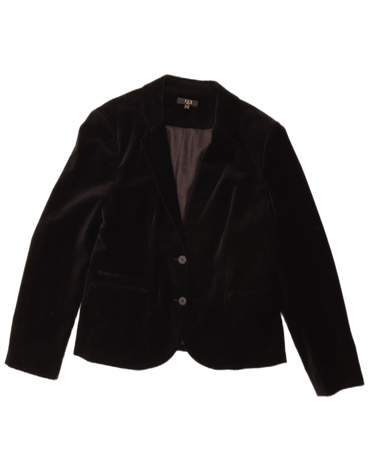 1.2.3 Giacca blazer a 2 bottoni in velluto da donna PARIS EU 44 cotone nero medio