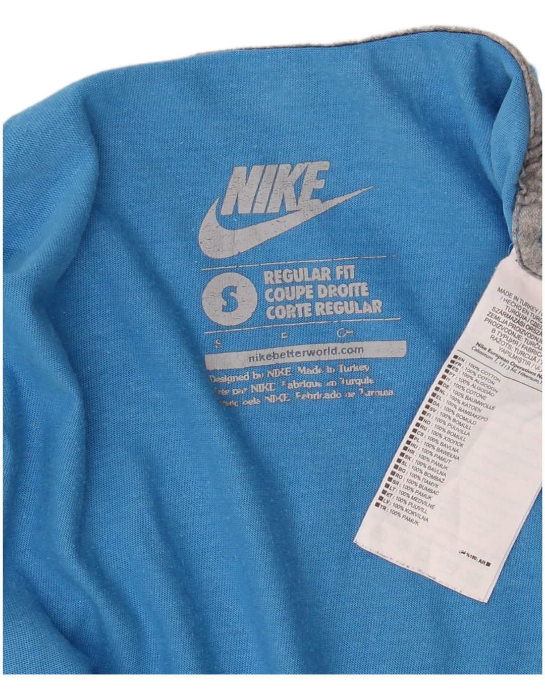 T-shirt grafica Nike da uomo con vestibilità regolare, piccola, in cotone blu