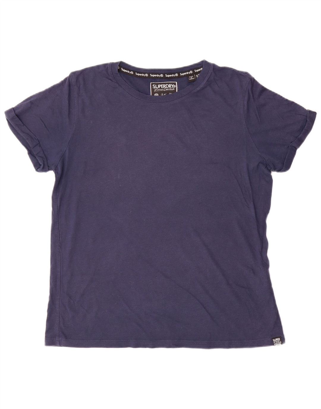 T-shirt da donna Superdry Top UK 12 medio blu navy in cotone