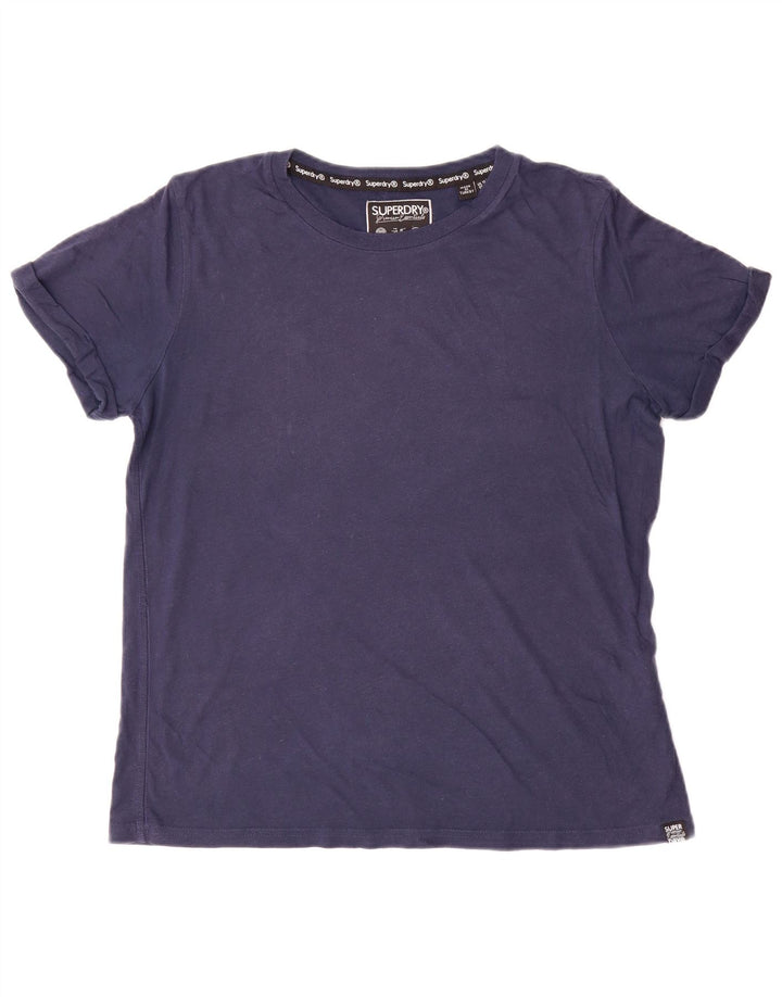 T-shirt da donna Superdry Top UK 12 medio blu navy in cotone