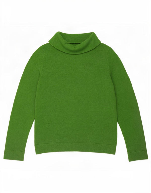 Maglione maglione a collo alto da donna Hobbs UK 10 piccolo lana merino verde