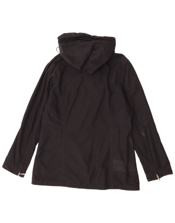 Giacca antipioggia con cappuccio da donna Barbour UK 14 grande cotone nero