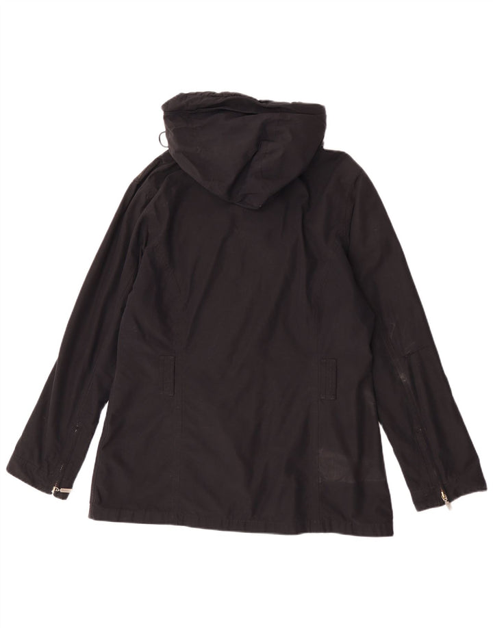 Giacca antipioggia con cappuccio da donna Barbour UK 14 grande cotone nero