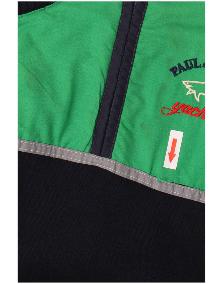 Paul & Shark Maglione da uomo con zip e collo in lana vergine blu navy medio