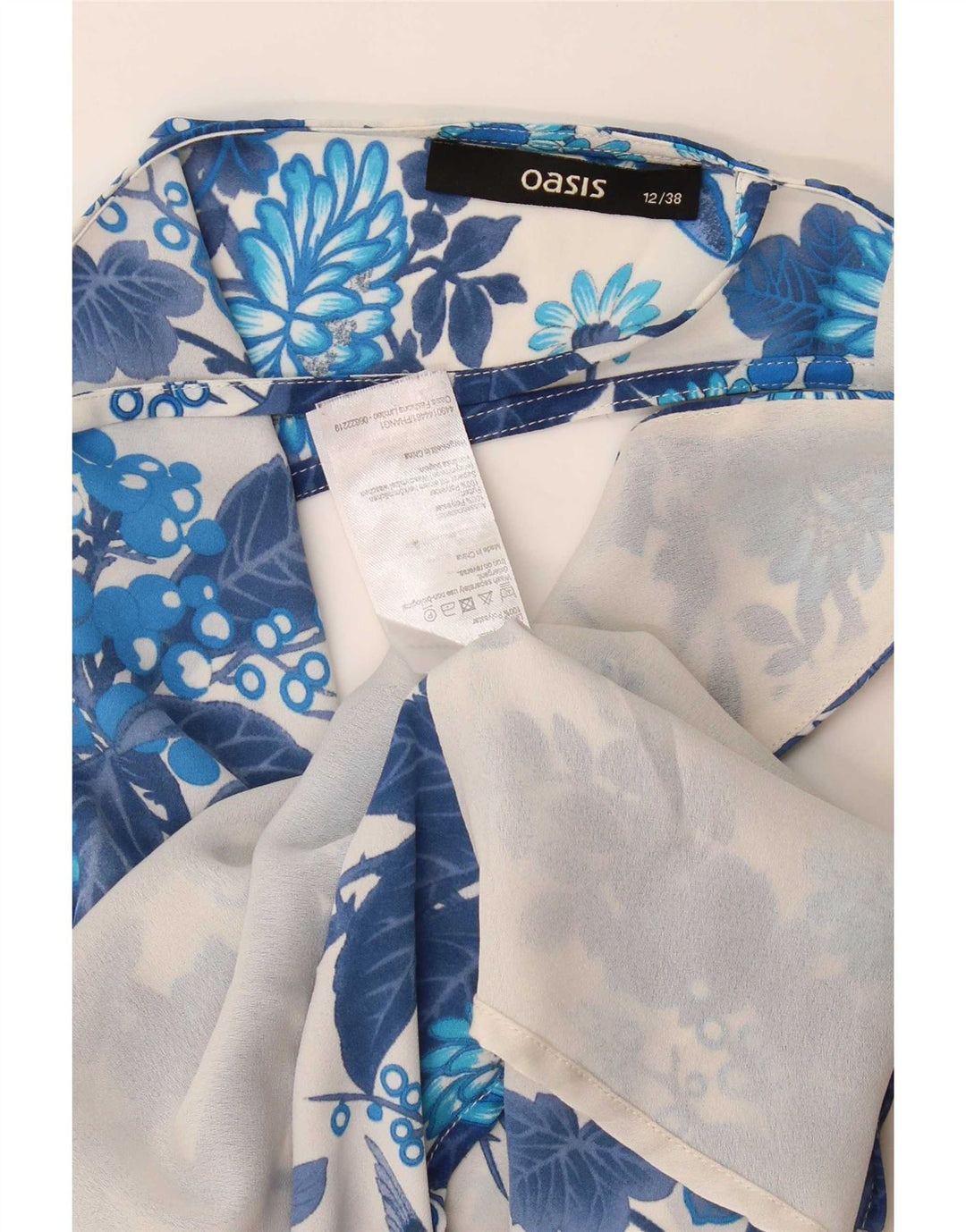 Camicetta senza maniche da donna Oasis UK 12 Poliestere floreale blu medio