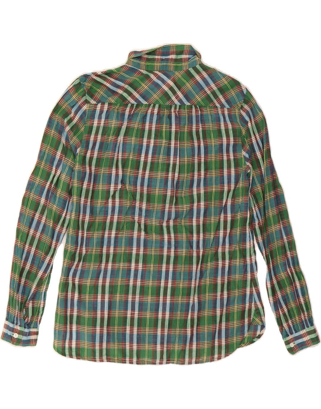 J. CREW Womens Shirt US 6 Medium Green Check Cotton Vintage J. Crew and Second-Hand J. Crew from Messina Hembry 
