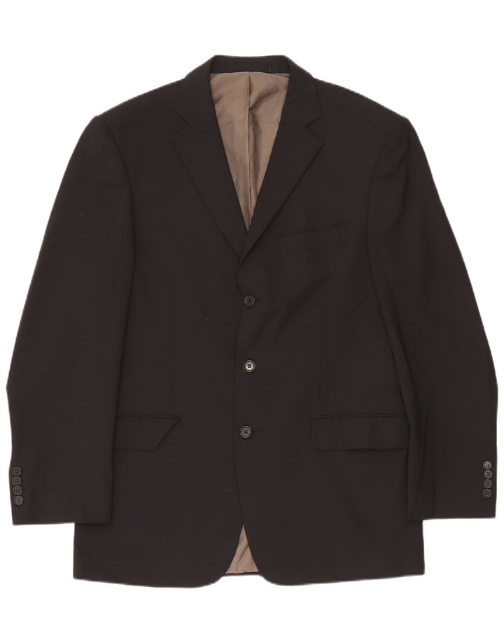 Giacca blazer a 3 bottoni da uomo Marks & Spencer UK 40 grande poliestere nero