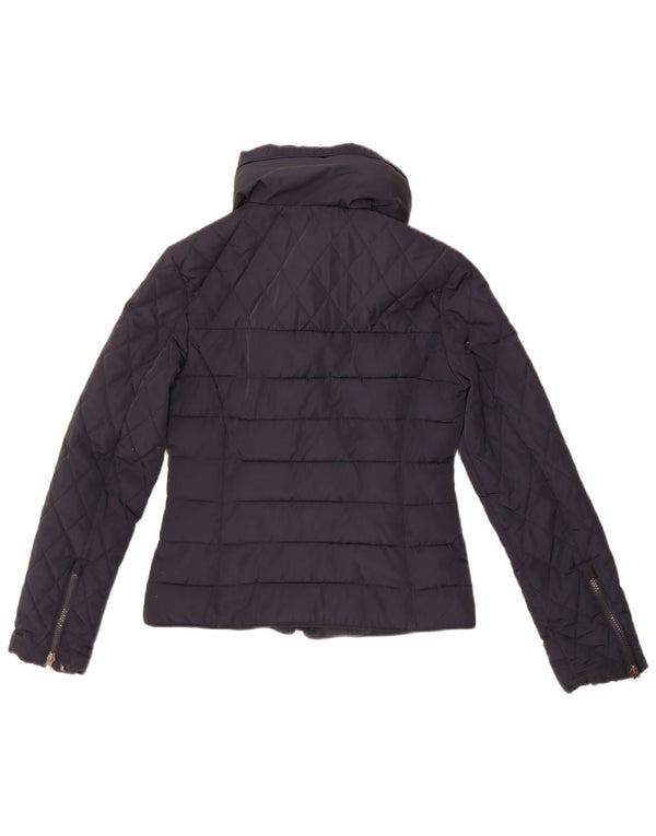 Superdry Womens Padded Jacket UK 10 Small Navy Blue Polyester