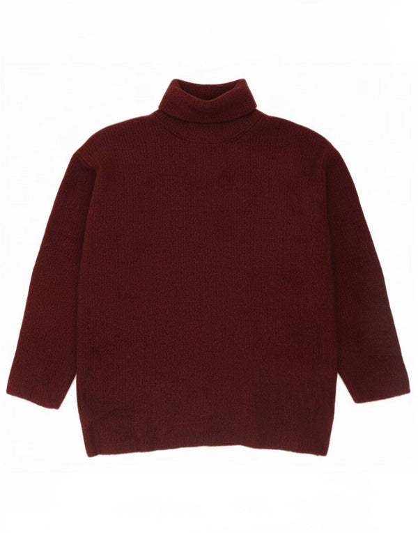 Maglione maglione oversize con collo alto da donna Zara UK 14 Viscosa marrone medio medio