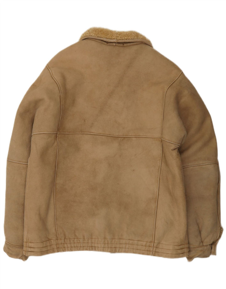 Giacca in shearling vintage da uomo UK 38 Marrone medio