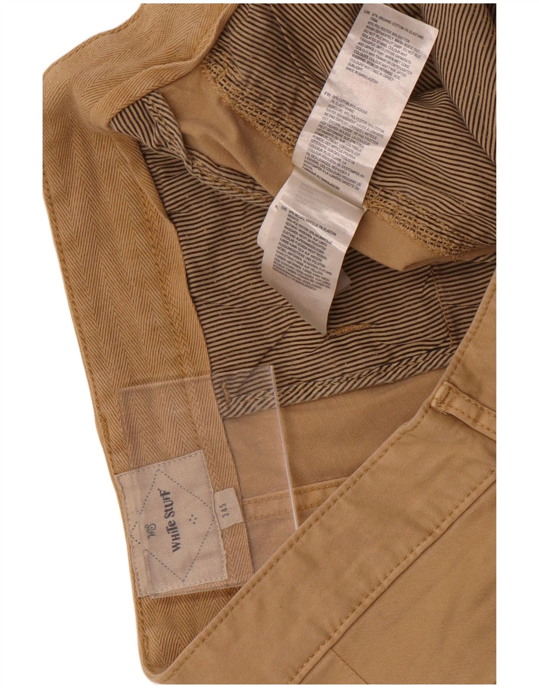 Pantaloncini chino da uomo White Stuff W34 grandi in cotone beige