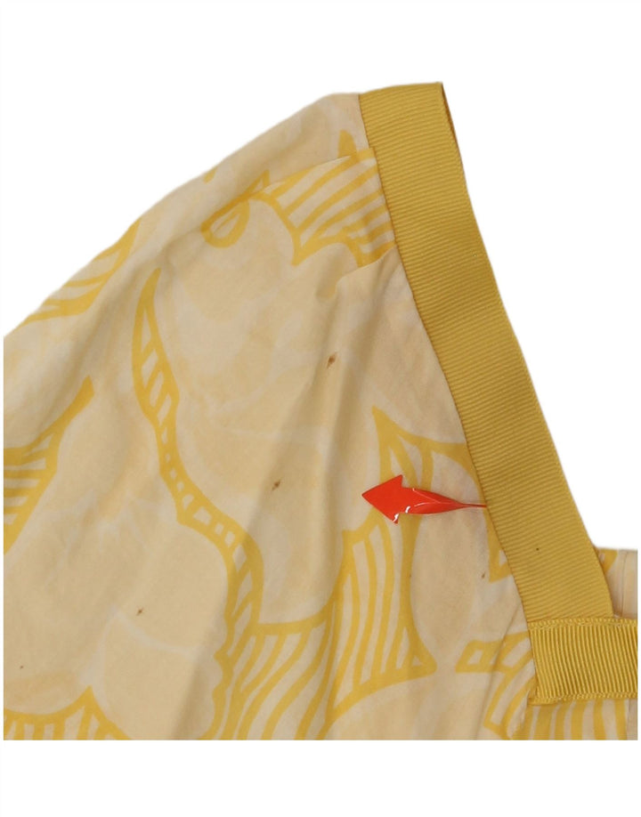 MOSSIMO Camicetta corta da donna Top UK 16 Grande cotone floreale giallo