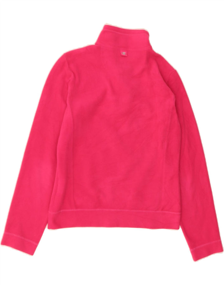 CHAMPION Womens Zip Neck Fleece Jumper UK 10 Small Pink Polyester Vintage Champion and Second-Hand Champion from Messina Hembry 