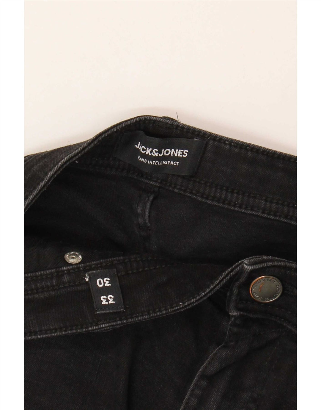 Jack & Jones Uomo GLENN Slim Jeans W33 L30 Cotone Nero