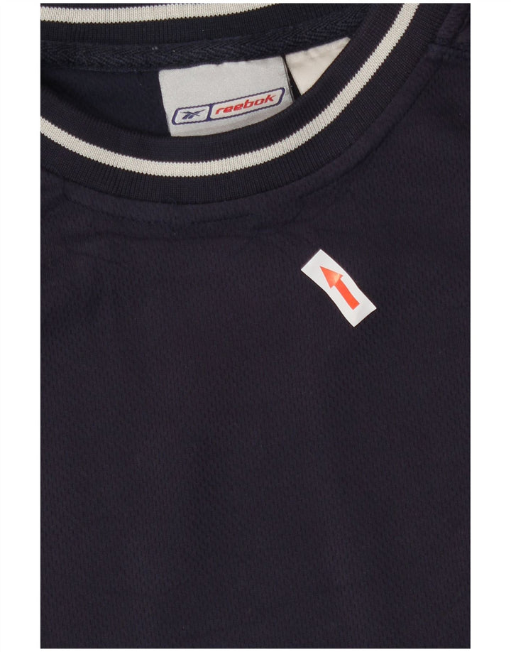 T-shirt da uomo Reebok Top Large in poliestere blu navy
