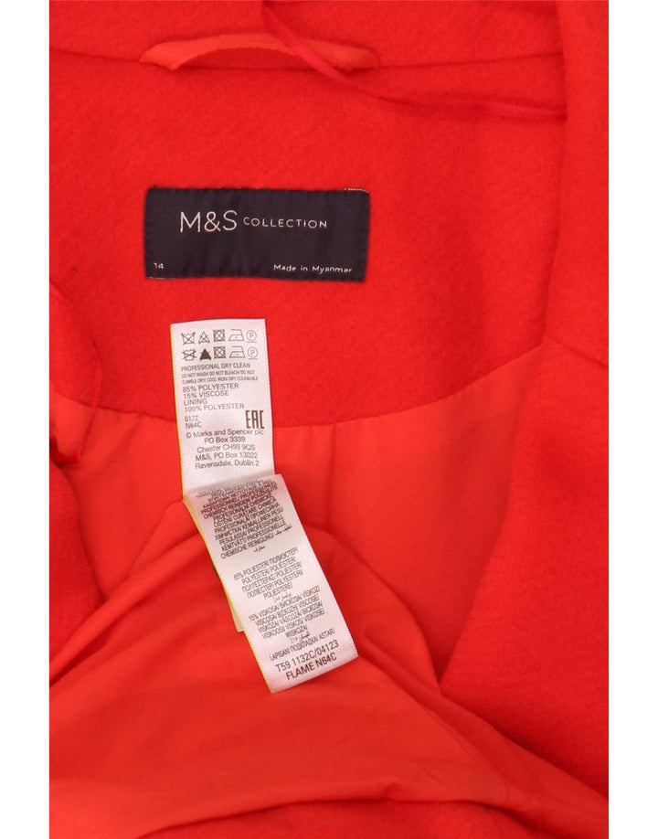 Cappotto da donna Marks & Spencer UK 14 grande poliestere rosso