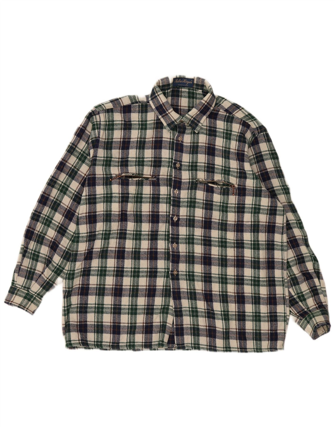 Camicia vintage da uomo in flanella XL a quadri multicolore