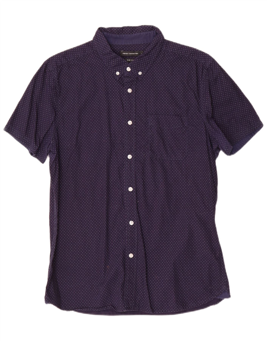 Camicia slim fit da uomo French Connection grande cotone maculato blu navy