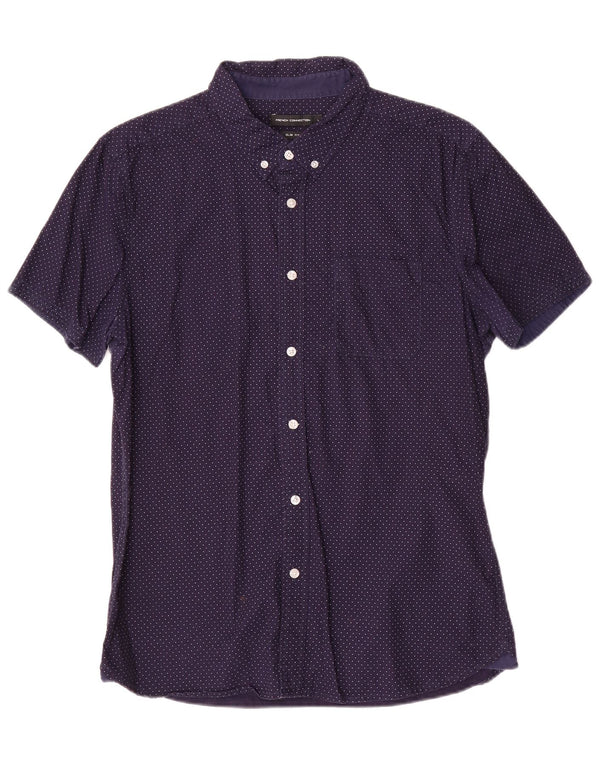 Camicia slim fit da uomo French Connection grande cotone maculato blu navy