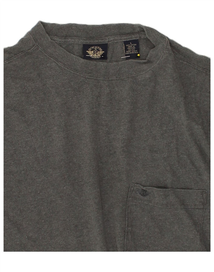 DOCKERS Mens T-Shirt Top Large Grey Cotton Vintage Dockers and Second-Hand Dockers from Messina Hembry 