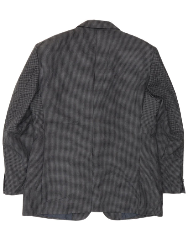 Giacca blazer da uomo a 2 bottoni Farah UK 40 grande lana pied de poule blu navy