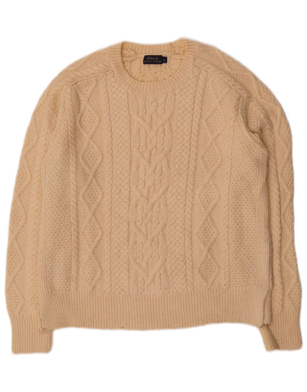 Polo Ralph Lauren Maglione girocollo da uomo piccolo in cotone beige
