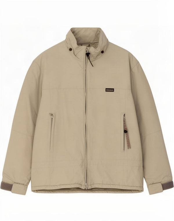 Napapijri Mens Windbreaker Jacket UK 38 Medium Beige Polyamide