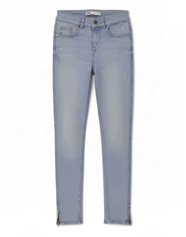 Jeans skinny effetto invecchiato da donna Zara EU 36 XS W26 L27 Blu