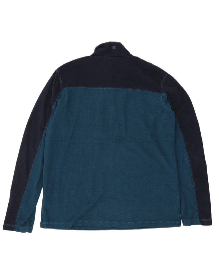 Maglione in pile da uomo con collo con zip Mountain Warehouse piccolo blu a blocchi di colore