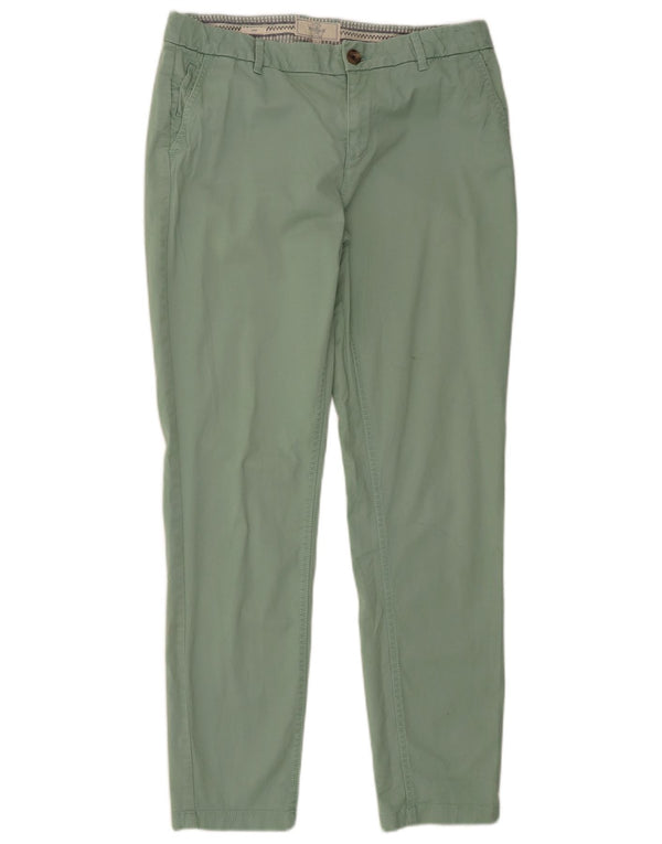 Pantaloni chino dritti da donna Fat Face UK 12 medio W30 L30 cotone verde