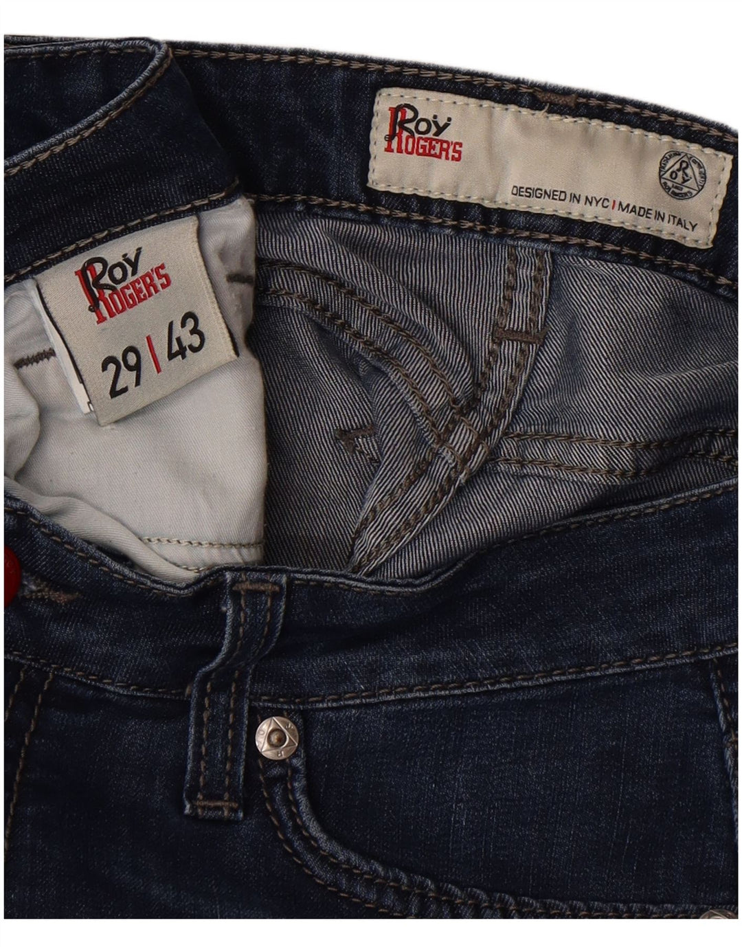 Jeans dritti da donna Roy Rogers W29 L28 cotone blu