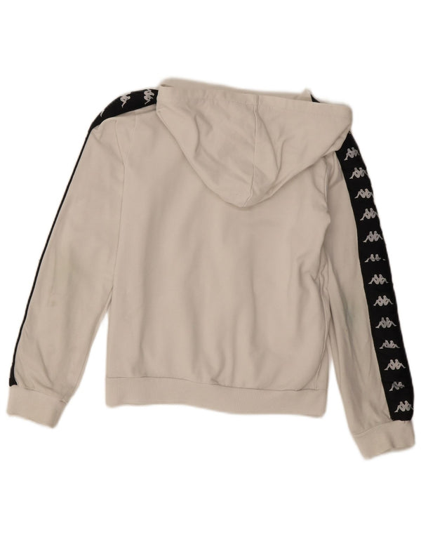 Maglione con cappuccio e zip grafica Kappa per ragazzi 13-14 anni in cotone color block bianco