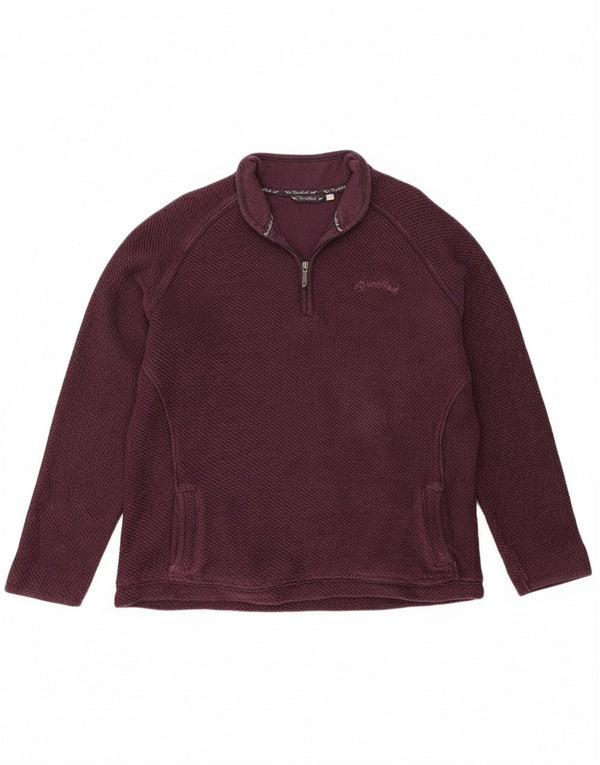 Felpa da donna con collo con zip Weird Fish, maglione UK 18 XL, cotone viola