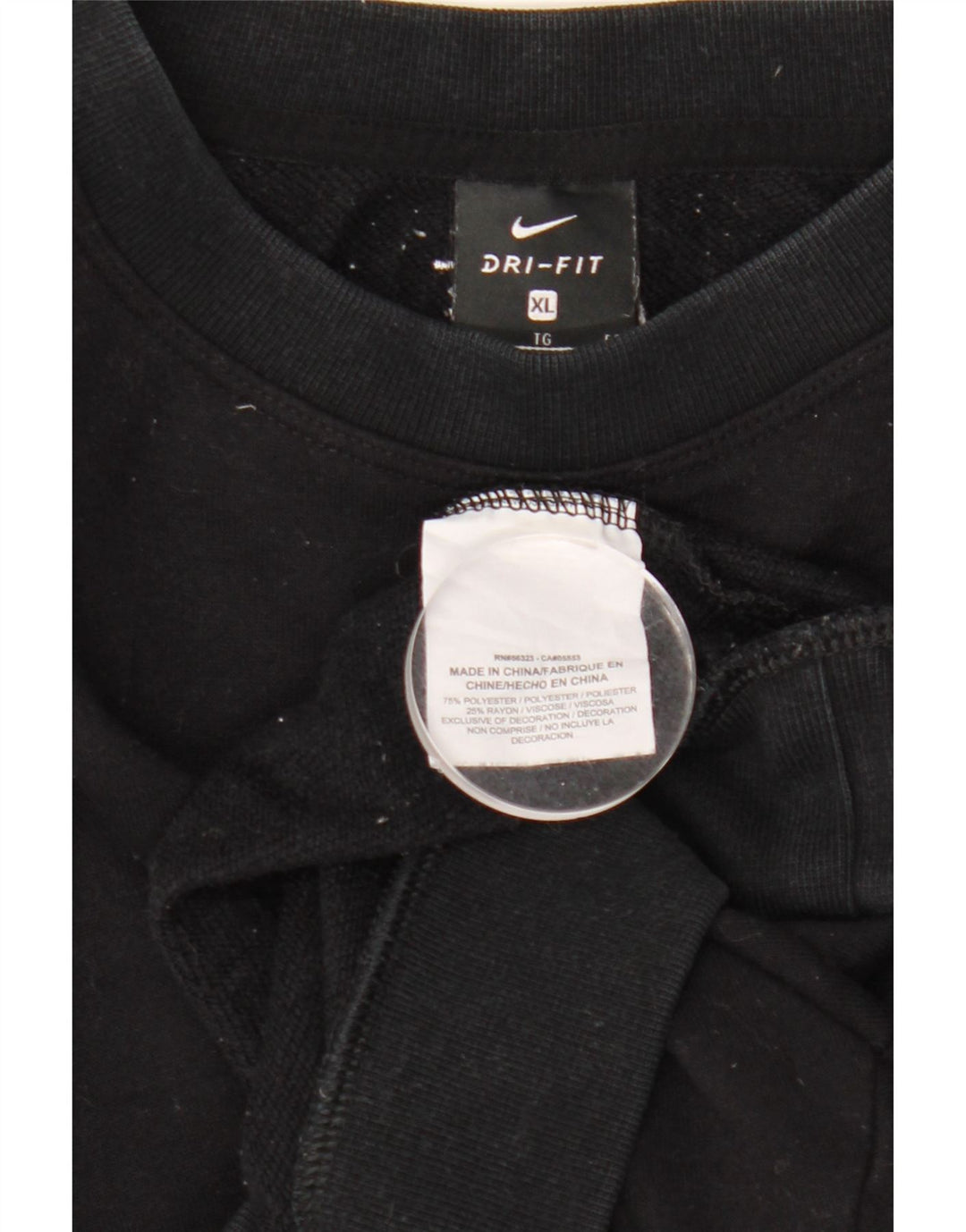 Felpa corta oversize da donna Nike UK 18 XL poliestere nero