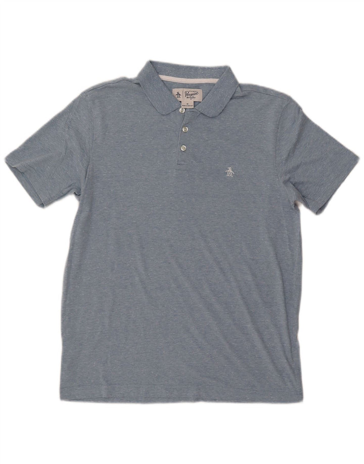 PENGUIN Polo da uomo in cotone screziato blu medio