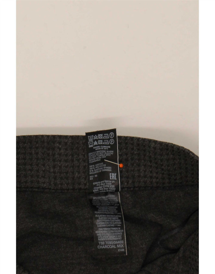 Pantaloni slim da donna Marks & Spencer UK 16 Large W32 L27 Pied de poule grigio