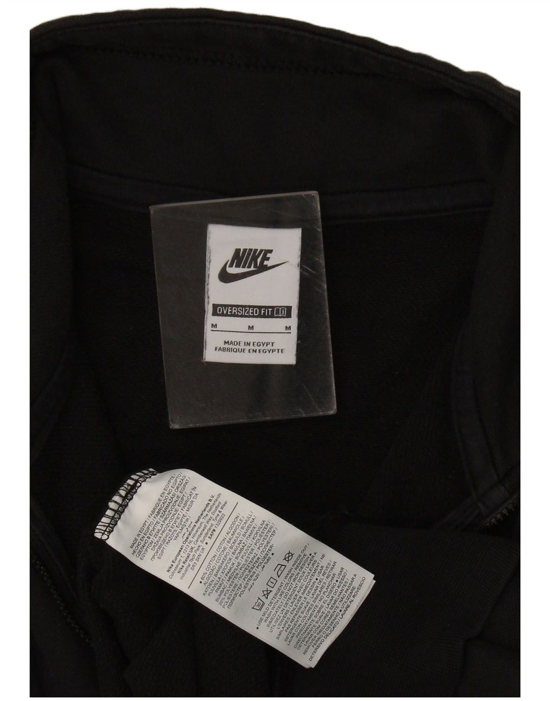 Felpa da donna con collo con zip e grafica oversize Nike da donna, taglia UK 14, media, nera