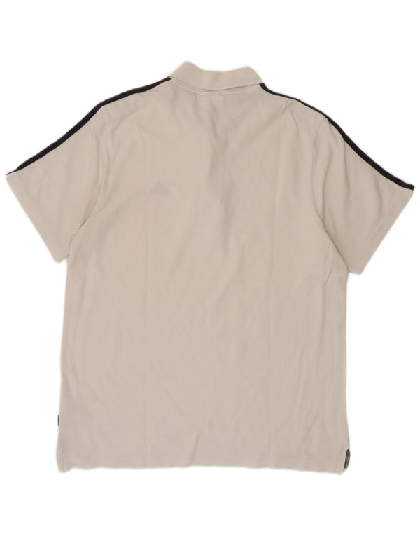 Adidas Mens Polo Shirt Medium White Cotton