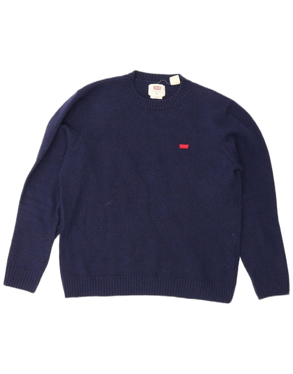 Maglione maglione girocollo vestibilità standard da donna Levi's UK 14 blu navy medio